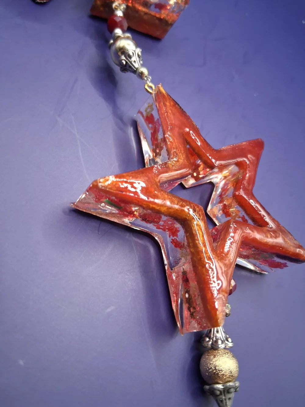 Red Glitter Star Hanging Ornament
